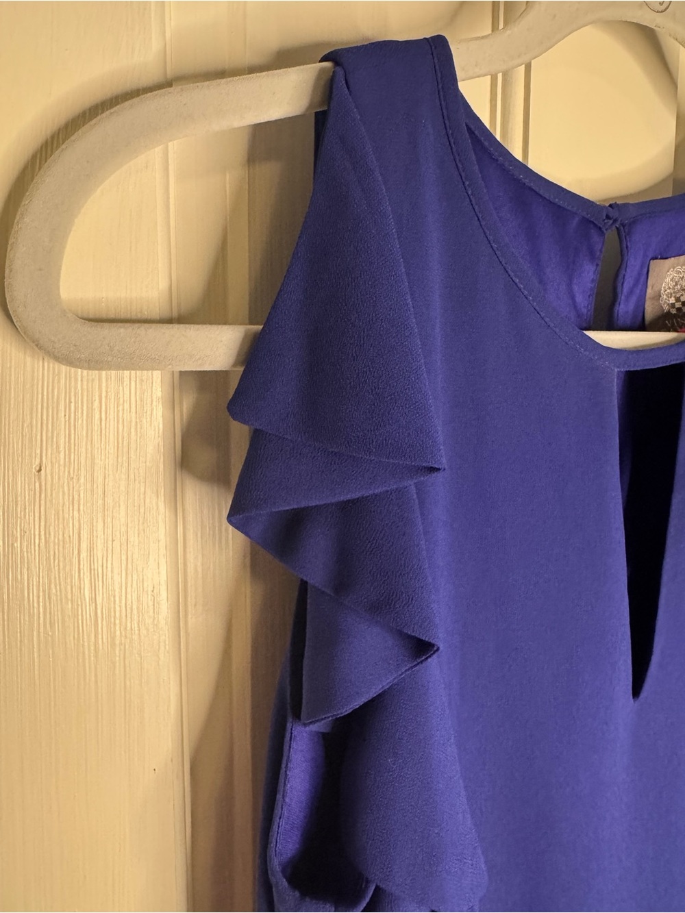 Vince Camuto Ruffle Capped Sleeves Shift Dress Size 8 - Picture 5 of 11